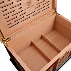 Elektronik Nemlendiricili Humidor Puro Kutusu Küba Evi Tasarımlı - 5