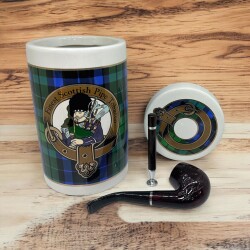 Finest Scotish El Yapımı Seramik Pipo Tutun Kavanozu Mavi - Lubinski İtaly (1)