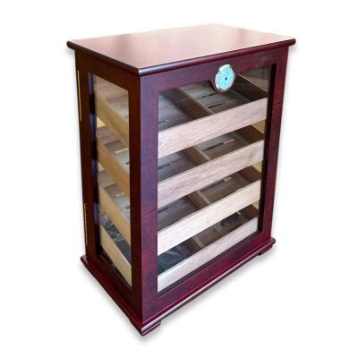 Gastro Camlı 4 Raflı Puro Kutusu Humidor Kabinet Kahve 200's - 1