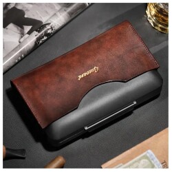 Guevara Aluminyum İçi Sedir Puro Taşıma Çantası Siyah 10lu - Lubinski (1)