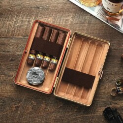 Guevara Aluminyum İçi Sedir Puro Taşıma Çantası RoseGold 8li - 4