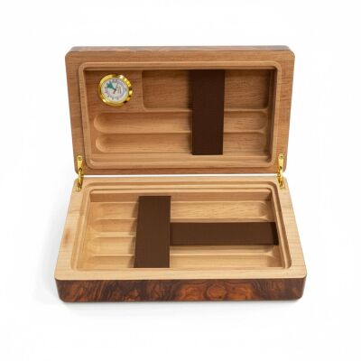 Guevara Ceviz Kaplama Puro Taşıma Kutusu Humidor 6's - 2