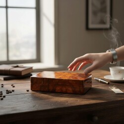 Guevara Ceviz Kaplama Puro Taşıma Kutusu Humidor 6's - 4