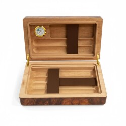 Guevara Ceviz Kaplama Puro Taşıma Kutusu Humidor 6's - 2