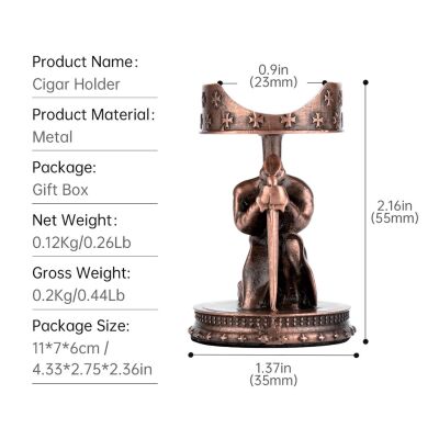 Guevara Oturan Şövalye Metal Puro Standı Sehpası Bronz - 4