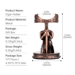Guevara Oturan Şövalye Metal Puro Standı Sehpası Bronz - 4