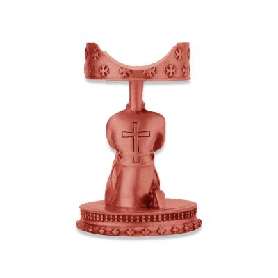 Guevara Oturan Şövalye Metal Puro Standı Sehpası Bronz - 3