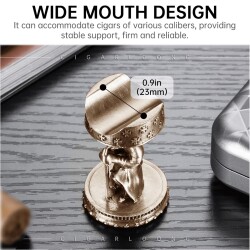 Guevara Oturan Şövalye Metal Puro Standı Sehpası Gold - CigarLoong (1)