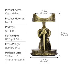 Guevara Oturan Şövalye Metal Puro Standı Sehpası Gold - 4