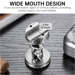 Guevara Oturan Şövalye Metal Puro Standı Sehpası Silver - CigarLoong (1)