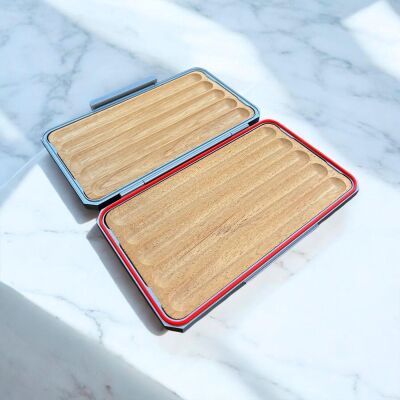 Guevara Stone Aluminyum Sedir Puro Taşıma Çantası Silver 5li - 4