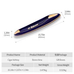 Habanos Lüks Seramik Puro Küllüğü 2li Lacivert 40cm - 3