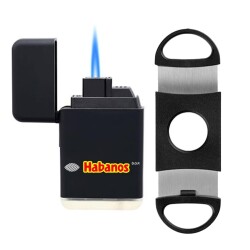 Habanos Plastik Jet Alev Puro Çakmağı Kesici Seti Siyah - Habanos (1)