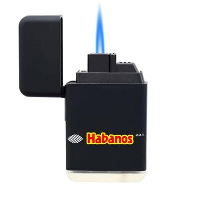 Habanos Plastik Jet Alev Puro Çakmağı Siyah - 2