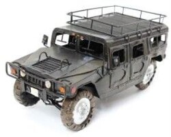 Hummer Army Jeep 2003 Elyapımı Eskitilmiş Biblo Siyah 27cm - Thumbnail