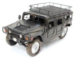 Hummer Army Jeep 2003 Elyapımı Eskitilmiş Biblo Siyah 27cm - T-BEK