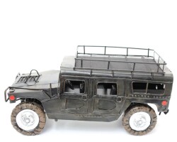 Hummer Army Jeep 2003 Elyapımı Eskitilmiş Biblo Siyah 27cm - T-BEK (1)