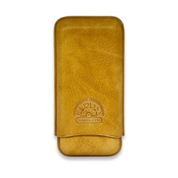 H.Upmann Baskılı Deri Puro Kılıfı 3lü Taba (64Ring) - Habanos