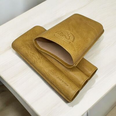 H.Upmann Baskılı Deri Puro Kılıfı 3lü Taba (64Ring) - 3