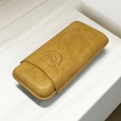 H.Upmann Baskılı Deri Puro Kılıfı 3lü Taba (64Ring) - Cigarte (1)