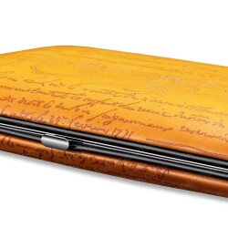 İtalian Story Sedirli Deri Puro Taşıma Çantası Sarı 5li 58 Ring - 3