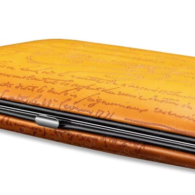 İtalian Story Sedirli Deri Puro Taşıma Çantası Sarı 5li 58 Ring - 3