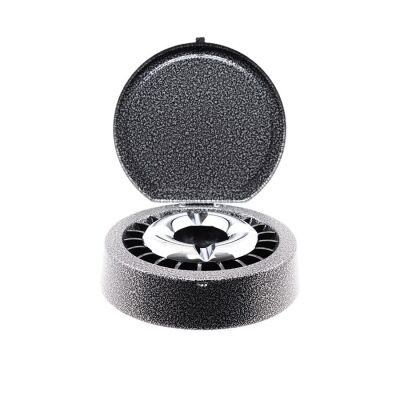 Kapaklı Metal Sigara Söndüren Küllük Crakel Siyah 13cm - 1