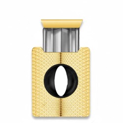 Kare Sprial Desen Metal Puro V Kesici Gold - CigarLoong (1)