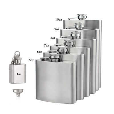 Kurt Desen Paslanmaz Çelik Cep İçki Matara Krom 5oz 150ml - 2