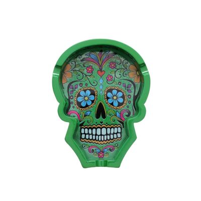 La Catrina Baskılı Melamin Sigara Küllüğü Yeşil 11cm - 1