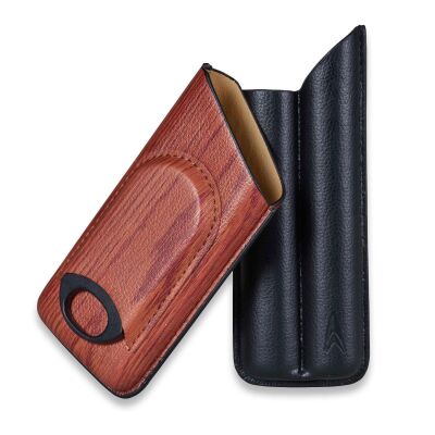 Lotus Wood Desen Deri Puro Kılıfı Kesicili 2li (62 Ring) - 2