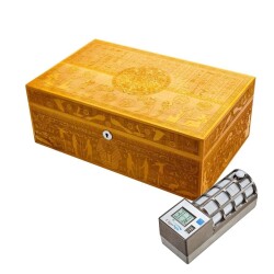 Lubinski 3D Ra Desen İspanyol Sedir Humidor Puro Kutusu 40s Cigar Spa Elektronik Puro Nemlendirme Cihazı - 1
