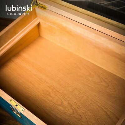 Lubinski Camlı Humidor Puro Kutusu Mavi Lake 250s Cigar Spa Elektronik Puro Nemlendirme Cihazı - 5