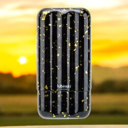 Lubinski Karbon Fiber Gold Part Puro Kılıfı Siyah 3lü (60Ring) - Lubinski (1)