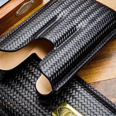 Lubinski Deri Puro Kılıfı Örgü Desen Siyah 3lü (60Ring) - 2