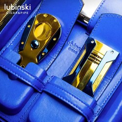 Lubinski Deri Puro Taşıma Çantası Çak+ Kes Seti Mavi - Thumbnail