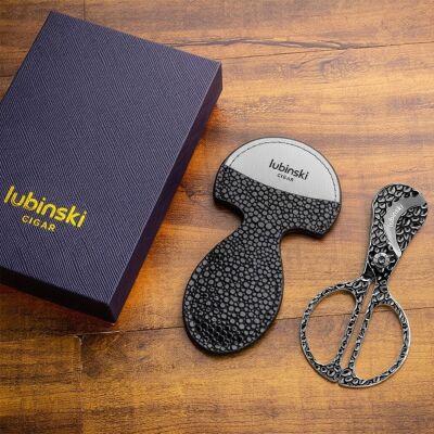 Lubinski Gunmetal Büyük Ring Puro Makası Deri Kılıflı (66Ring) - 2