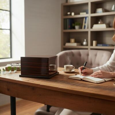 Lubinski İtaly Teleskopik 3 Raflı Puro Kutusu Abanoz 80's - 4