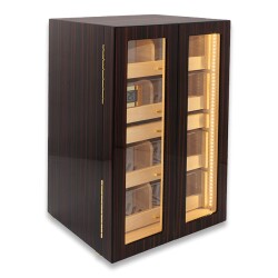 Lubinski İtaly 4 Çekmeceli Işıklı Puro Kutusu Abanoz 200's - Lubinski İtaly