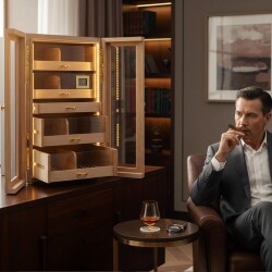 Lubinski İtaly 4 Çekmeceli Işıklı Puro Kutusu Abanoz 200's - 4