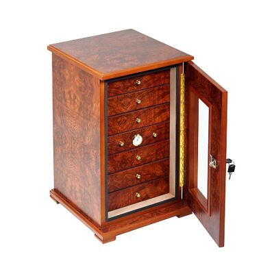 Lubinski İtaly 7 Çekmeceli Humidor Puro Kutusu Karaağaç 200's - 2