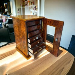 Lubinski İtaly 7 Çekmeceli Humidor Puro Kutusu Karaağaç 200's - 4