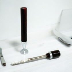 Lubinski İtaly Akrilik Lüks Pipo Karıştırıcı ve Tamper Siyah - Lubinski İtaly (1)