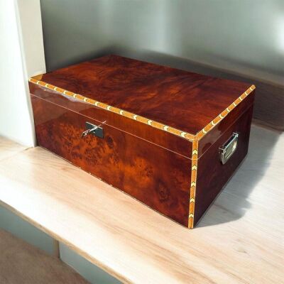 Lubinski İtaly Canforo Humidor Puro Kutusu Ceviz 125's Cigar Spa Elektronik Puro Nemlendirme Cihazı - 2