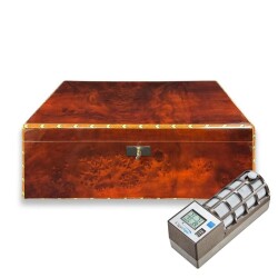 Lubinski İtaly Canforo Humidor Puro Kutusu Ceviz 125's Cigar Spa Elektronik Puro Nemlendirme Cihazı - Lubinski İtaly