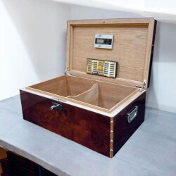 Lubinski İtaly Canforo Humidor Puro Kutusu Ceviz 125's Cigar Spa Elektronik Puro Nemlendirme Cihazı - 3