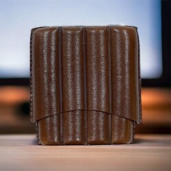 Lubinski İtaly Deri Toscanello Puro Kılıfı Oluklu Kahve 4lü - Lubinski İtaly (1)