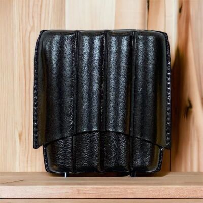 Lubinski İtaly Deri Toscanello Puro Kılıfı Oluklu Siyah 4lü - 2