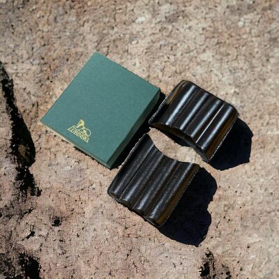 Lubinski İtaly Deri Toscanello Puro Kılıfı Oluklu Siyah 4lü - 3