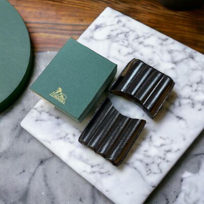 Lubinski İtaly Deri Toscanello Puro Kılıfı Oluklu Siyah 4lü - 4